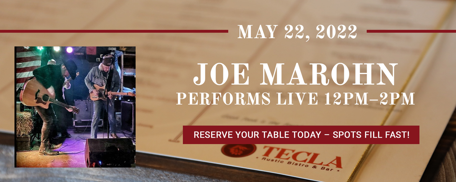 Read more about the article 05/22/22 LIVE MUSIC FEATURING Joe Marohn