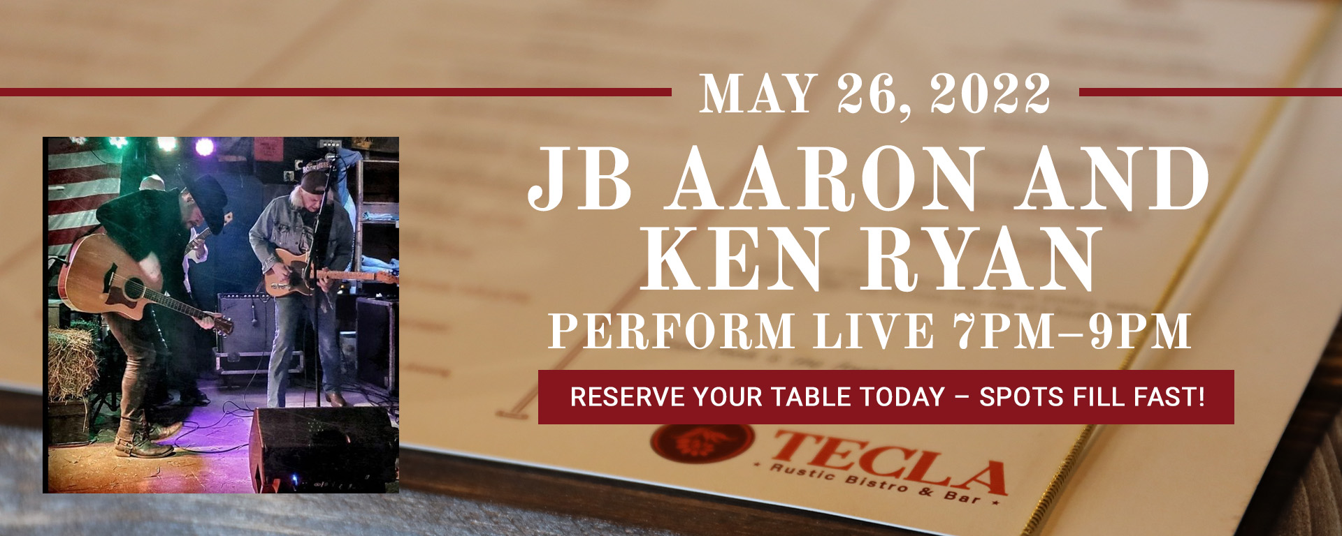 05/26/22 LIVE MUSIC FEATURING JB AARON & KEN RYAN