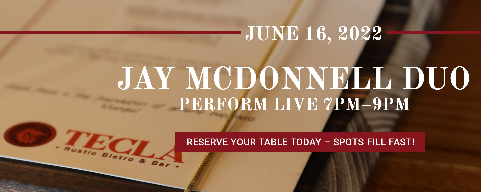 06/16/22 LIVE MUSIC FEATURING JAY MCDONNELL DUO